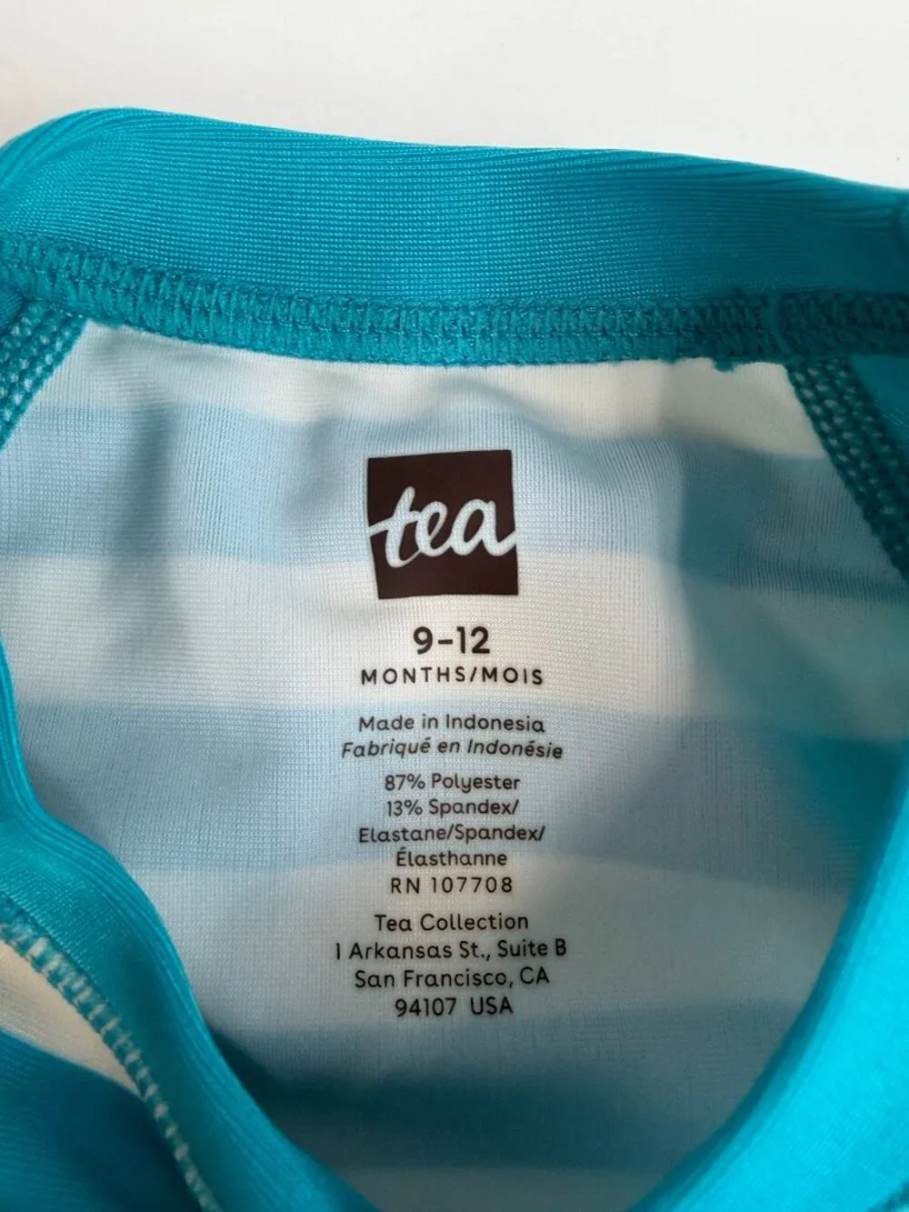 Tea Rash Guard Baby 12 Month Stripe UPF Beach Pool Swim Shirt Play Party Core Ne